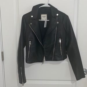 NWT Cropped Leather Jacket